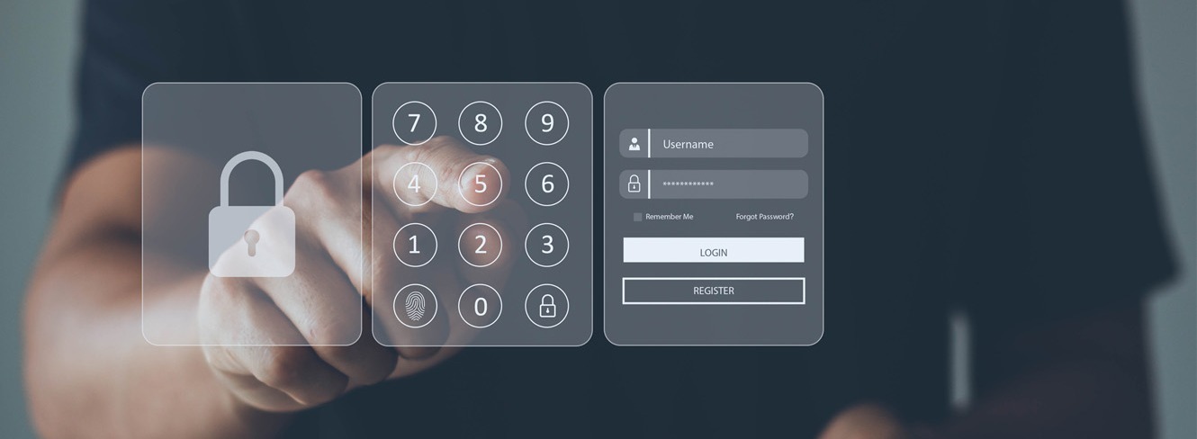 Person entering login and password information on smart phone